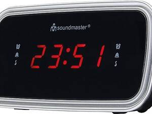 Стік!Soundmaster UR106SW UKW-PLL Радіогодинник з фіксованим передавачем Пам'ять Подвійний сигнал будильника