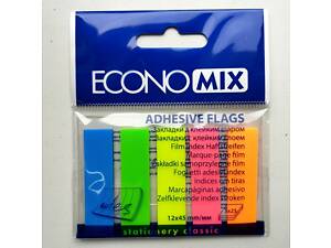 Economix cтикер-закладка neon plastic 12х45mm. 125шт #20945