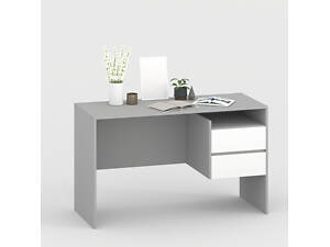 Стол-2 Серый Белый для школьника с тумбой компьютерный стол с ящиками
