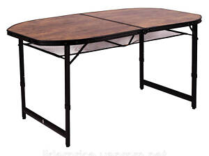 Стіл Bo-Camp Woodbine Oval 150x80 cm Black/Wood look (1404230), Оригінал!