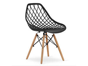 Стілець Leobert Sakai з дерев'яними ніжками ажурна спинка чорний