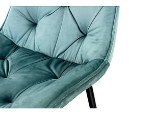 Стілець Прадо чорний/ велюр аквамарин
