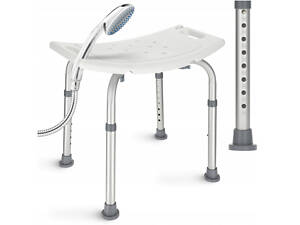 Стілець-табурет 4FIZJO для ванної та душу, регульований White/Grey (P-5905973403399)