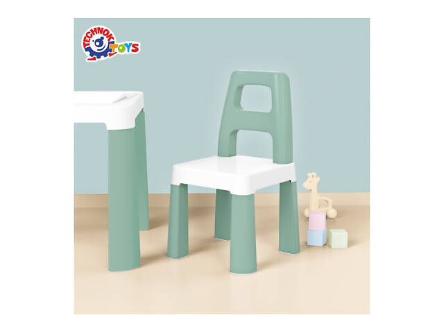 Дитячий стіл з двома стільцями м'ятний 0440 Технок - Фото 3