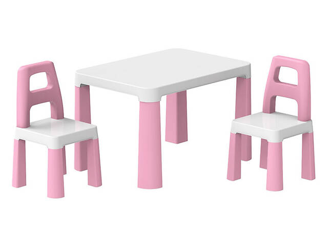 Набір стіл з двома стільцями рожевий Технок 0457 - Фото 2