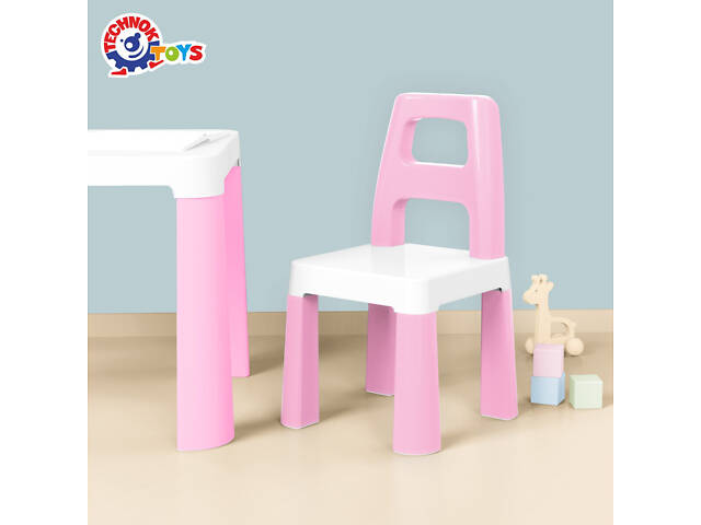 Набір стіл з двома стільцями рожевий Технок 0457 - Фото 4