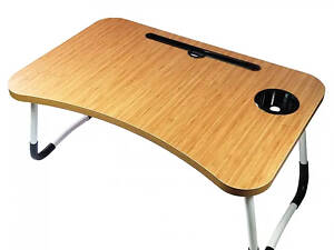 Стіл для ноутбука та планшета M&T Displays складний 60х40х28 матовий під дерево Коричневий