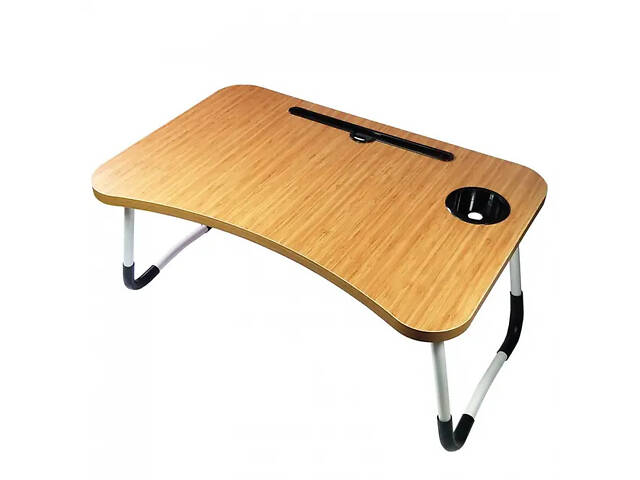 Стіл для ноутбука та планшета M&T Displays складний 60х40х28 матовий під дерево Коричневий - Фото 1