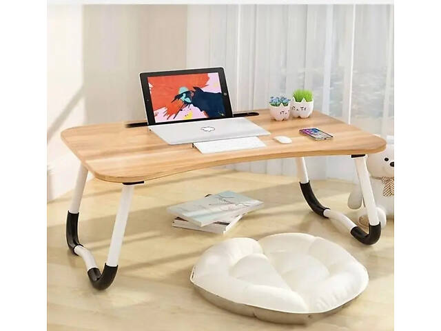 Стіл для ноутбука та планшета M&T Displays складний 60х40х28 матовий під дерево Коричневий - Фото 2