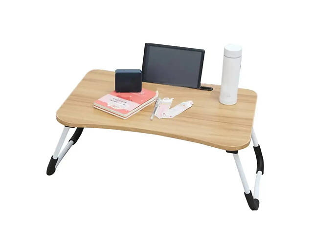 Стіл для ноутбука та планшета M&T Displays складний 60х40х28 матовий під дерево Коричневий - Фото 3