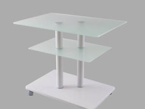 Стол журнальный стекло прямоугольный Commus Bravo Light P6 satin-white-2wtm50