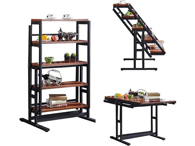 Стіл-стелаж трансформер, горіх - Фото 1