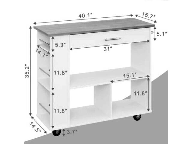 Стол-тележка 'Логанвил' маренго-сиена - Фото 2
