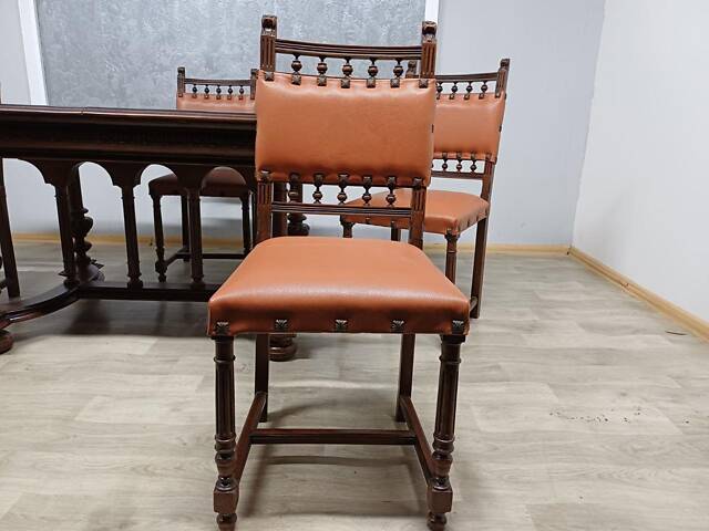 Стол и 5 стульев. Антикварные - ХІХ ст. Французские ?? Ручная работа. Отреставрированы!! Деревянные. Ручная резьба. В - Фото 3