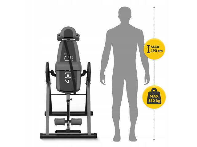 Стіл інверсійний 4FIZJO регульований Black/Grey (P-5905973401951) - Фото 4