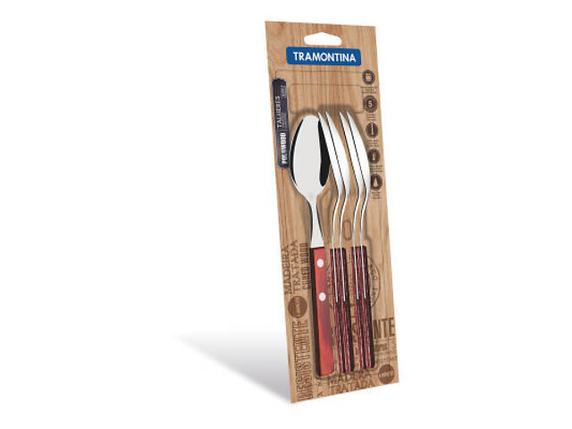 Столова ложка Tramontina Polywood 6 шт Червоне дерево (21103/670) - Фото 2