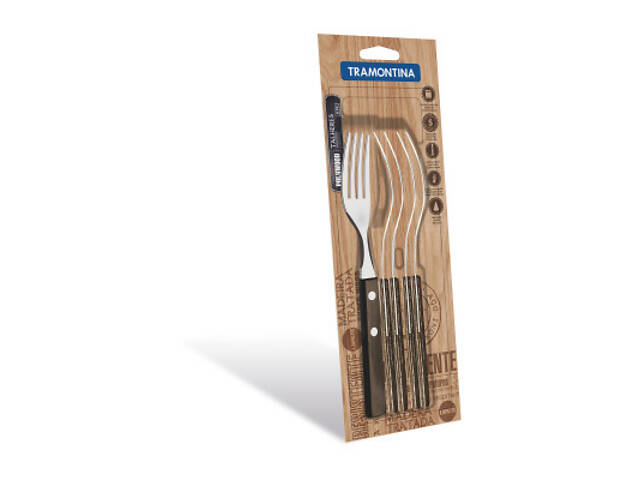 Столовая вилка Tramontina Polywood 6 шт Горіх (21102/690) - Фото 3