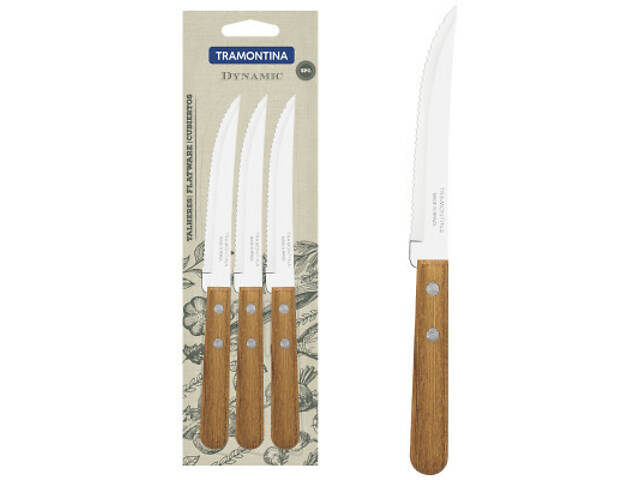 Столовий ніж Tramontina Dynamic для стейка 127 мм 3 шт (22300/305) - Фото 2