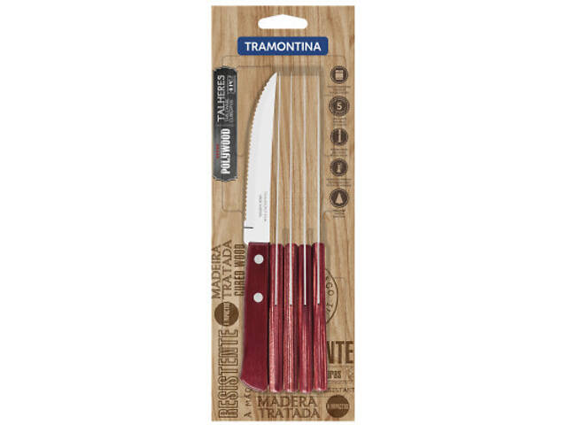 Столовий ніж Tramontina Polywood для стейка 127 мм 6 шт Червоне дерево (21100/675) - Фото 2