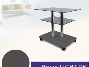 Столик журнальный стеклянный прямоугольный Commus Bravo Light P6 gray-gray-2chr50