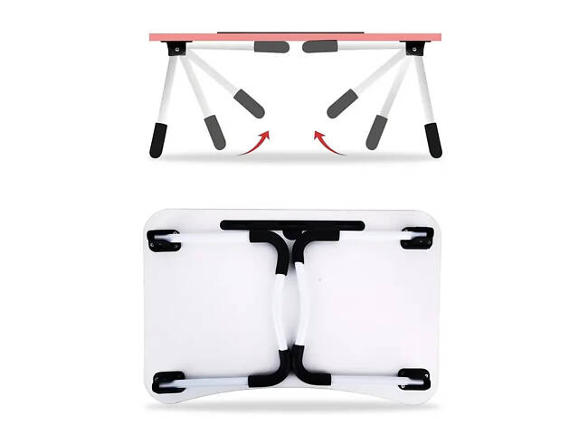 Столик-підставка для сніданків і ноутбука, складаний, під планшет 23 дюйми, зі знімним підсклянником - Фото 3