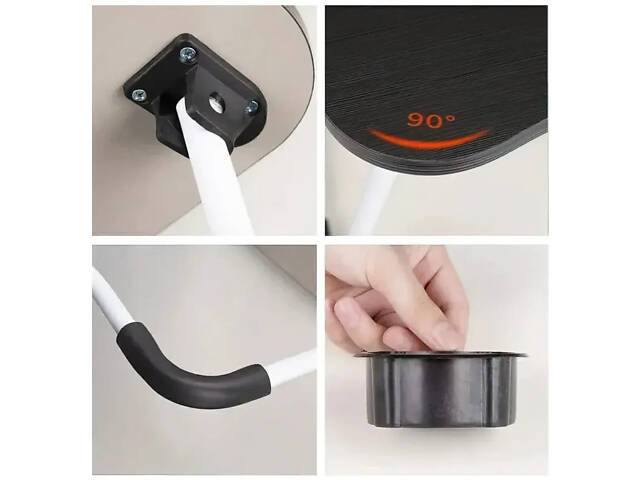 Столик-підставка для сніданків і ноутбука, складаний, під планшет 23 дюйми, зі знімним підсклянником - Фото 4