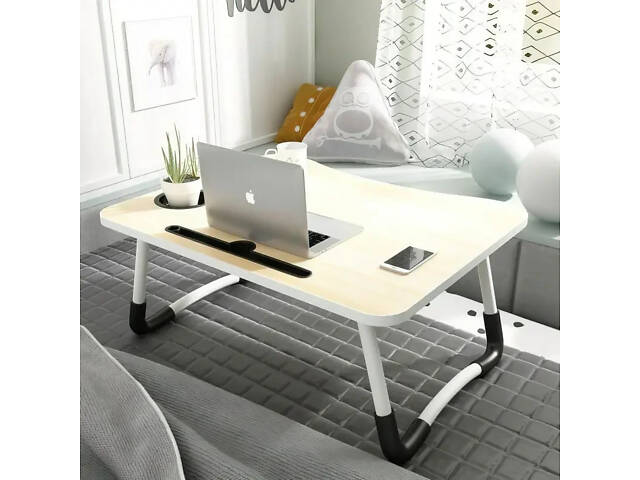 Столик-підставка для сніданків і ноутбука, складаний, під планшет 23 дюйми, зі знімним підсклянником - Фото 5