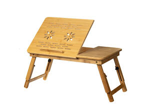 Столик трансформер бамбуковый для завтрака и компьютера 30х50х21 см 9032-002