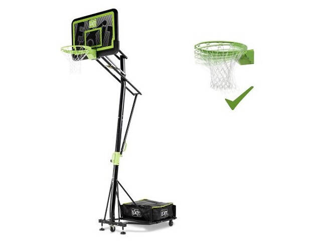 Стойка баскетбольна мобільна EXIT Galaxy black + кільце з амортизацією - Фото 1