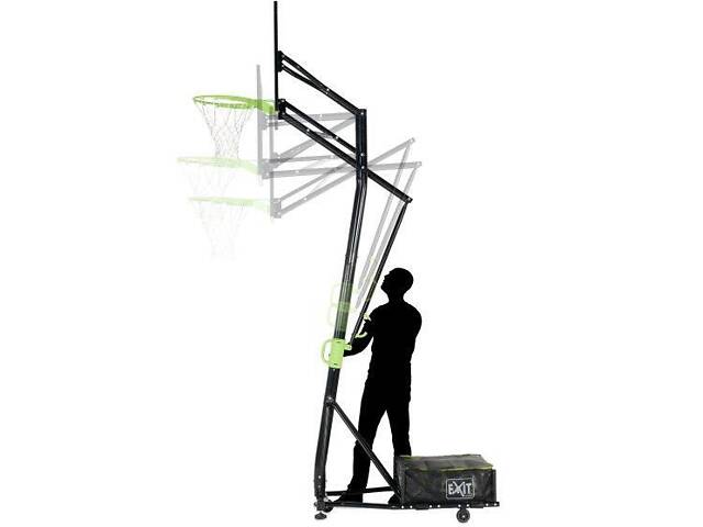 Стойка баскетбольна мобільна EXIT Galaxy black + кільце з амортизацією - Фото 2