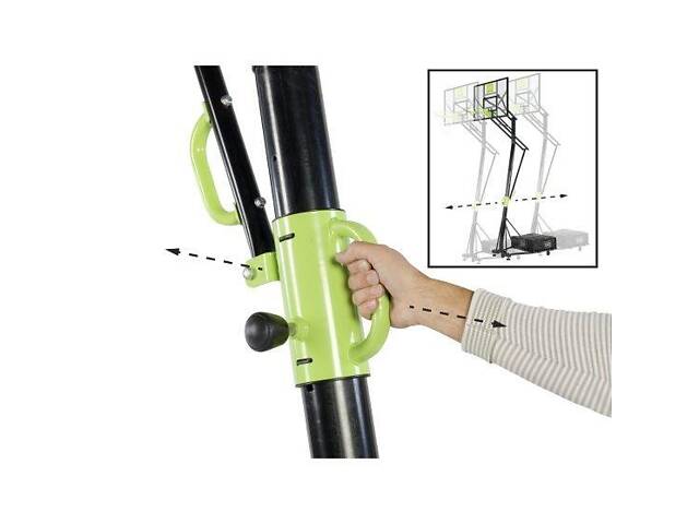 Стойка баскетбольна мобільна EXIT Galaxy black + кільце з амортизацією - Фото 4