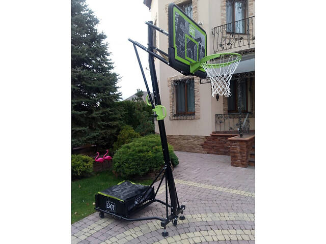 Стойка баскетбольна мобільна EXIT Galaxy black + кільце з амортизацією - Фото 10