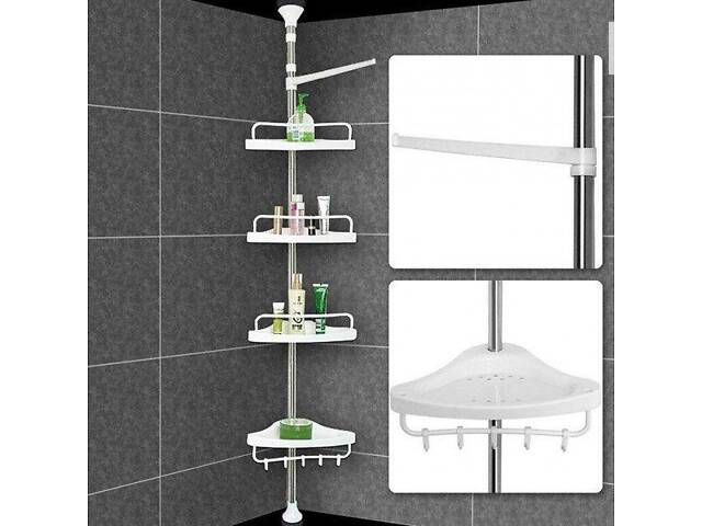 Стойка с полками для ванной комнаты Multi Corner Shelf угловая 3.2 м White (3_01686) - Фото 2