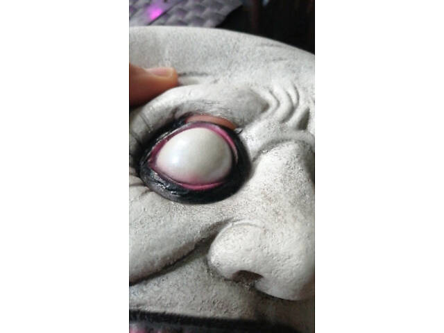 Страшна маска на Геловін RESTEQ — моторошна усміхнена маска з білими очима та шкірою, 22×18 см - Фото 10