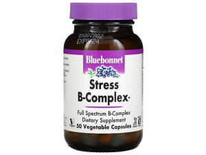 Стресс В-Комплекс Stress B-Complex Bluebonnet Nutrition 50 вегетарианских капсул