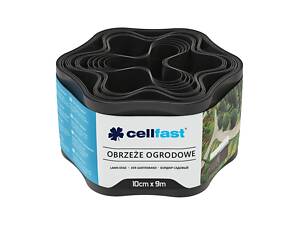 Стрічка газонна Cellfast , бордюрна, хвиляста, 10см x 9м, чорна (30-031H)