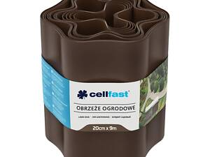 Стрічка газонна Cellfast , бордюрна, хвиляста, 20см x 9м, коричневий (30-013H)