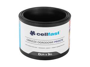 Стрічка газонна Cellfast, бордюрна, пряма, 10смх9м, чорний (30-231H)