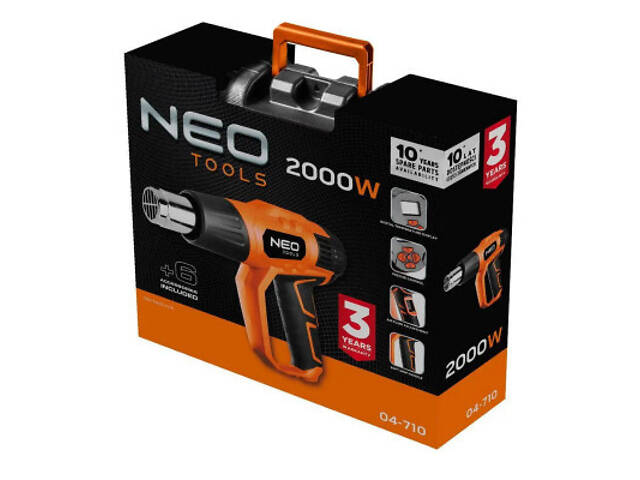 Будівельний фен Neo Tools 2000W, 70-600°C (04-710) - Фото 9