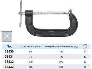 Гвинтовий струбцина тип G l=100 мм VOREL-38432