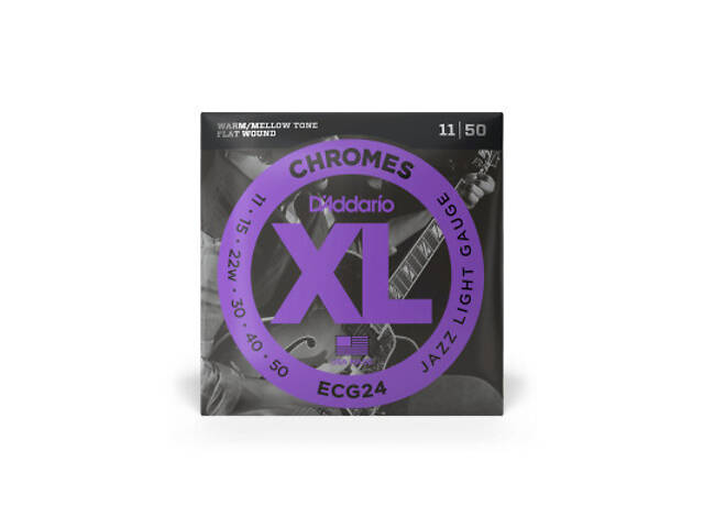 Струни для гітари D'Addario XL Chromes Jazz Light (11-50) (ECG24) - Фото 1