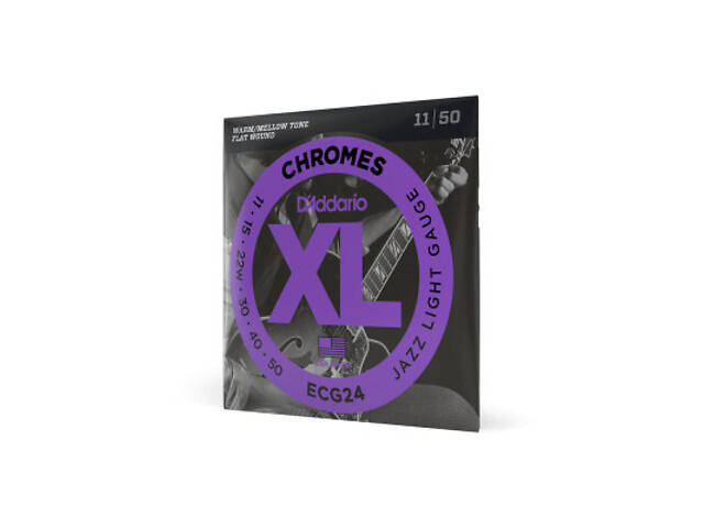 Струни для гітари D'Addario XL Chromes Jazz Light (11-50) (ECG24) - Фото 2