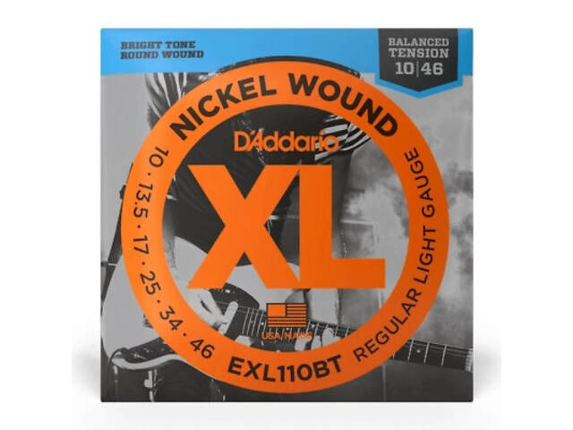 Струни для гітари D'Addario XL Nickel Wound Regular Light Balanced Tension (10-46) (EXL110BT) - Фото 1