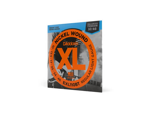 Струни для гітари D'Addario XL Nickel Wound Regular Light Balanced Tension (10-46) (EXL110BT) - Фото 2