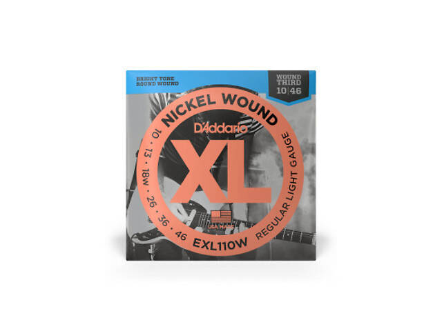 Струни для гітари D'Addario XL Nickel Wound 3rd Regular Light (10-46) (EXL110W) - Фото 1