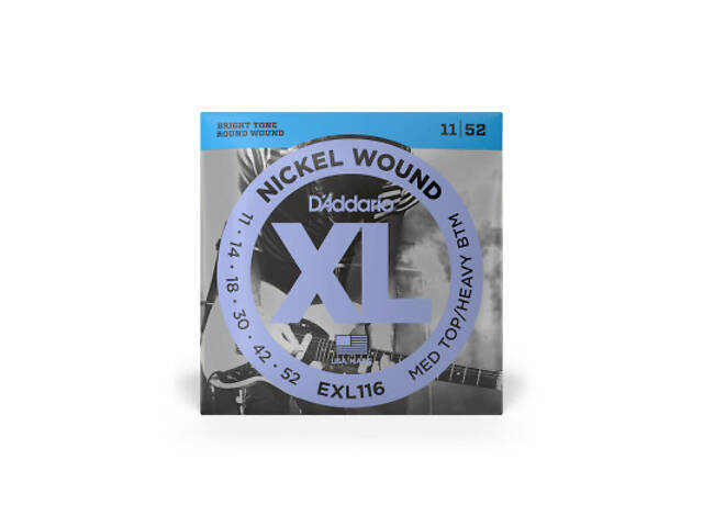 Струни для гітари D'Addario XL Nickel Wound Medium Top / Heavy Bottom (11-52) (EXL116) - Фото 1