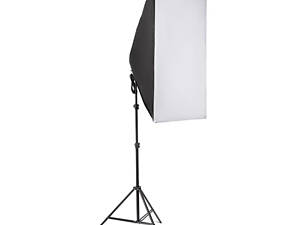 Студійне світло RESTEQ з патроном E27 і софтбоксом 50x70 см для фотостудії з регульованою стійкою 2,2 м для професійної та
