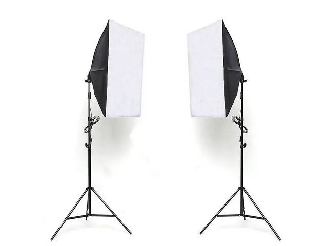 Студийный свет RESTEQ с патроном E27 и софтбоксом 50x70 см для фотостудии с регулируемой стойкой 2.2 м для профессиональ - Фото 8