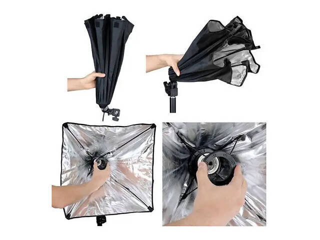 Студийный свет RESTEQ с патроном E27 и софтбоксом 50x70 см для фотостудии с регулируемой стойкой 2.2 м для профессиональ - Фото 9