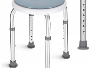 Стул-табурет поворотный 4FIZJO для ванной и душа, регулируемый White/Grey (P-5905973403412)